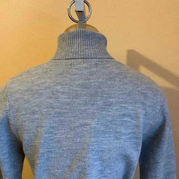 MERCER & MADISON Gray Merino Wool Knit Turtleneck Size M - Picture 6 of 12